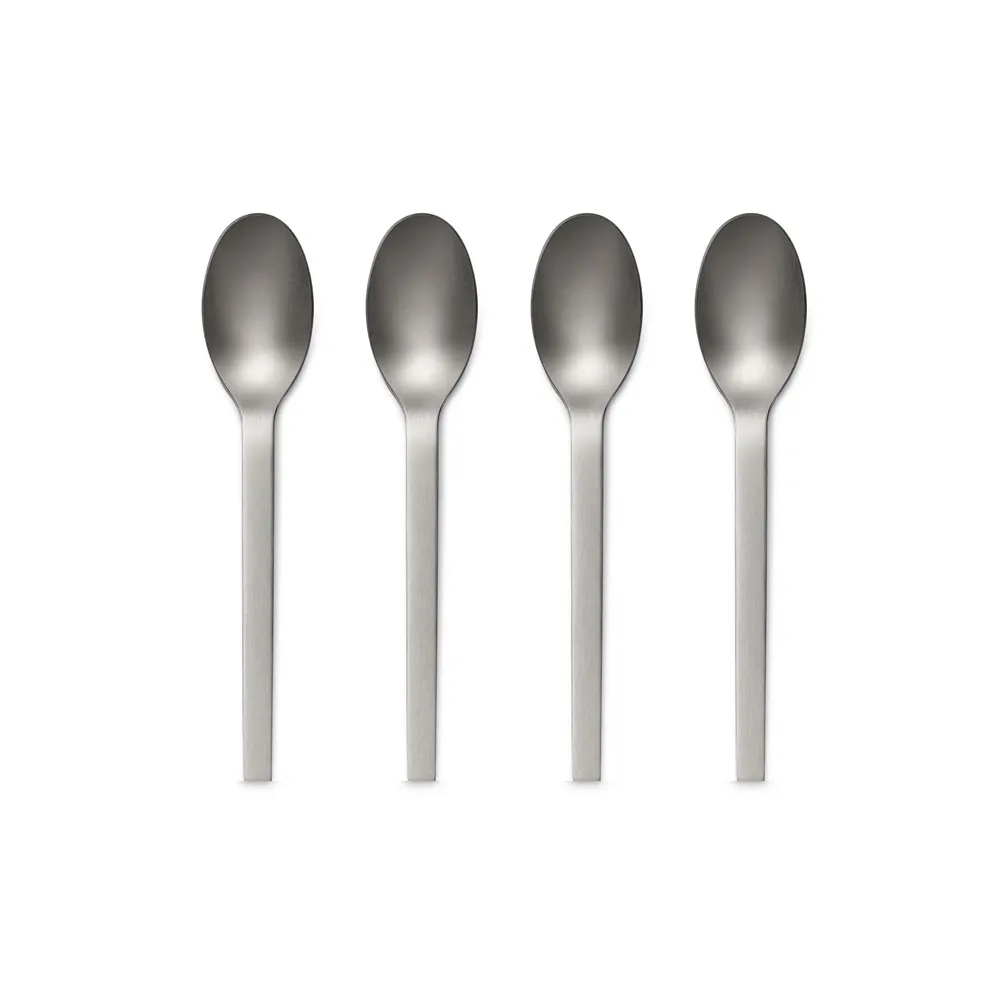 【ZWILLING 德國雙人】Minimale古典工業風咖啡匙4件組-現代銀(德國雙人牌集團官方直營)