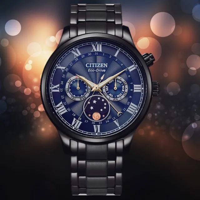 【CITIZEN 星辰】GENTS 光動能 月相盈虧顯示 男錶 手錶 石英錶 雙11 生日 送禮 推薦 禮物 AP1055-87L