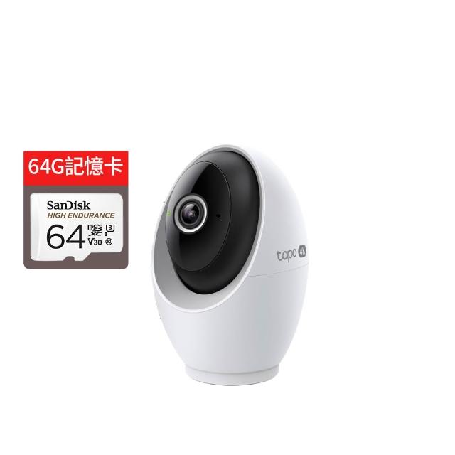 (64G記憶卡組)【TP-Link】4K 800萬畫素 AI智慧偵測 人臉辨識 可旋轉 無線網路監視器 支援512GB(Tapo C260)