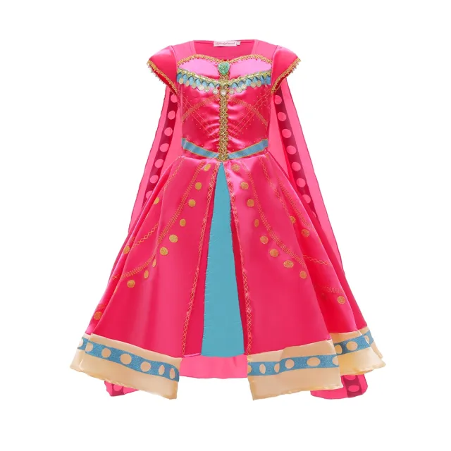 【橘魔法】桃紅阿拉丁公主服 大童 女童 兒童 童裝 洋裝 萬聖節服裝 披風 角色扮演 表演 戲劇 茉莉公主 印度