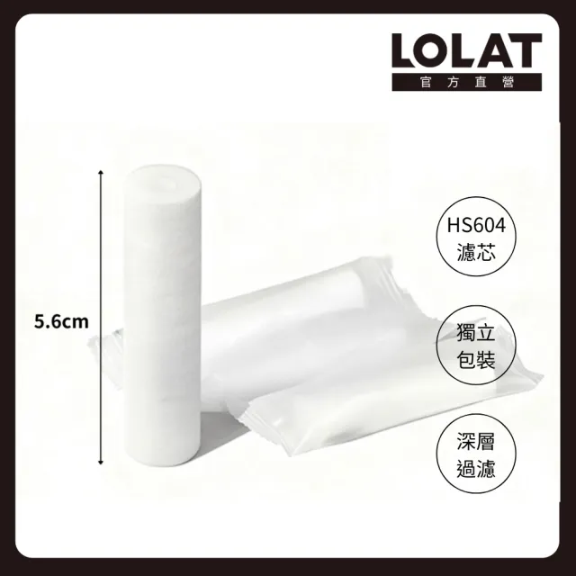【LOLAT 羅力】隨行過濾組 旅行用過濾蓮蓬頭HS604+濾芯組PF-604五色任選_共7支濾芯