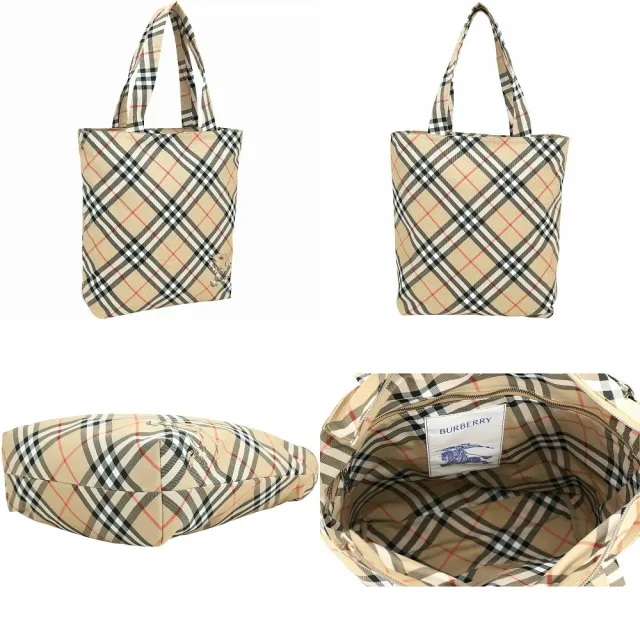 【BURBERRY 巴寶莉】戰馬騎士格紋肩背包/格紋織布兩用包(多款可選)