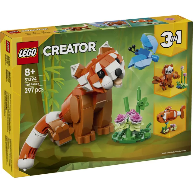 【LEGO 樂高】創意百變系列3合1 31394 可愛動物：小貓熊(momo獨家 三合一玩具 禮物 動物玩具)