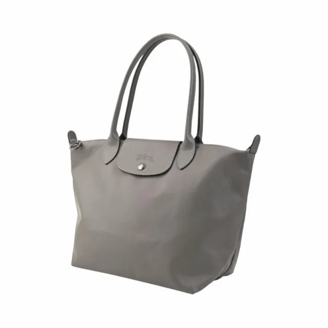 【LONGCHAMP】Le Pliage Xtra 牛皮革側肩包(斑鳩灰)M