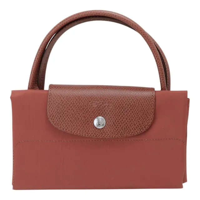 【LONGCHAMP】LE PLIAGE Green 帆布直式手提包(栗紅)