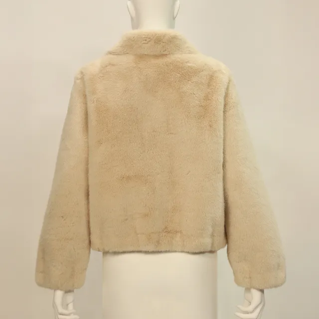 【ILEY 伊蕾】仿麂皮內裡皮草外套(杏；M-XL；1254614604)