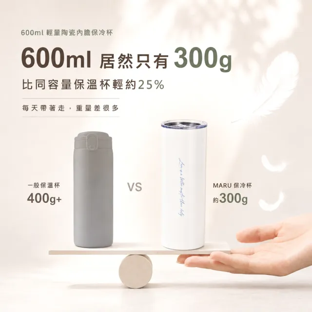 【Maru 丸山製研】保溫瓶買1送1_輕陶瓷保溫杯600ml(不鏽鋼保溫杯/輕量保溫瓶/咖啡隨行杯)