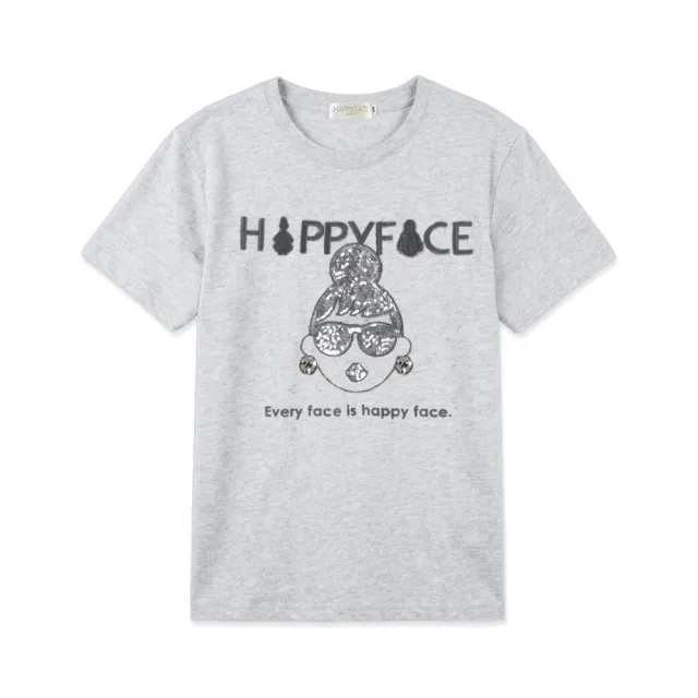 【HAPPYFACE】怪甜心EMMA IP T恤 ☆側邊開叉上衣 時尚好搭配 雪花灰(F29283)