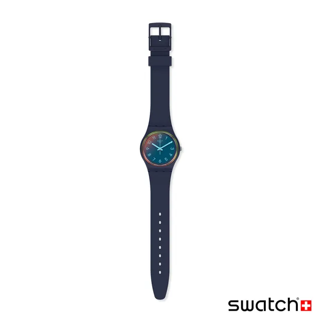 【SWATCH】LA NIGHT BLUE 太陽光譜折射錶盤/經典手錶/男錶/女錶/瑞士製造 SO28N110 (34mm)