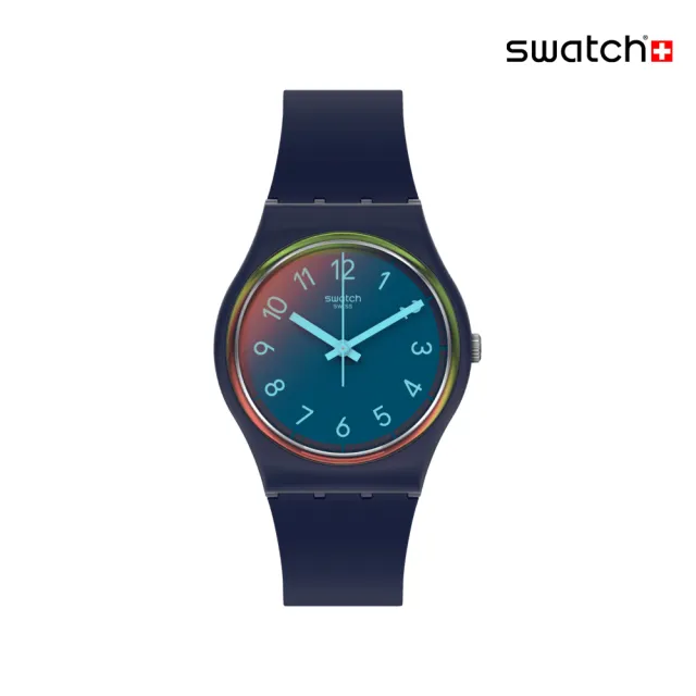 【SWATCH】LA NIGHT BLUE 太陽光譜折射錶盤/經典手錶/男錶/女錶/瑞士製造 SO28N110 (34mm)
