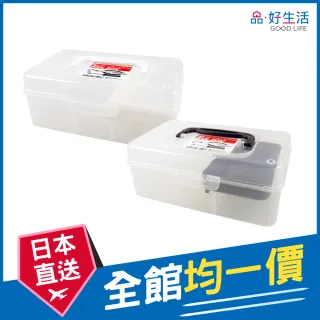 【GOOD LIFE 品好生活】日本製 透明手提隔層整理盒(日本直送 均一價)