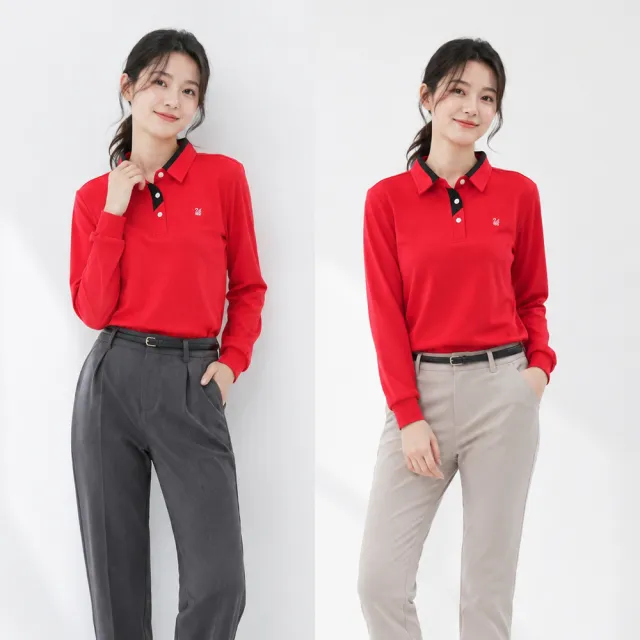 【遊遍天下】MIT台灣製女款抗UV吸濕排汗長袖POLO衫(M-5L 大尺碼)