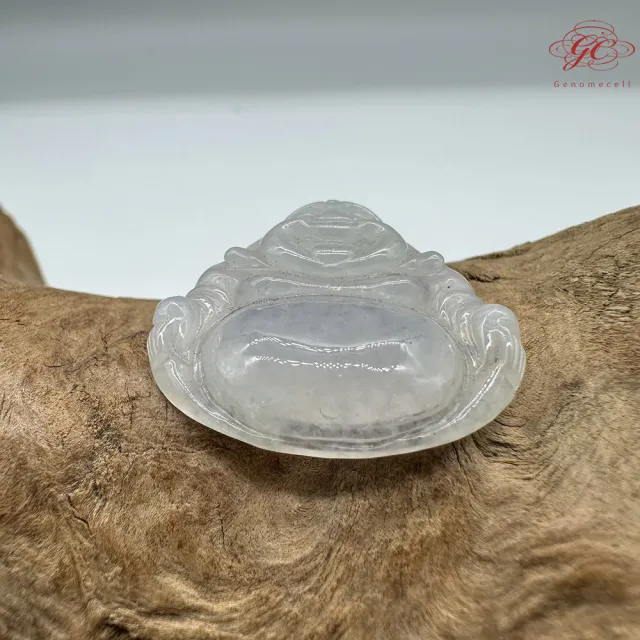 【肌容雪】天然緬甸A貨翡翠白月光彌勒佛吊墜 編號466