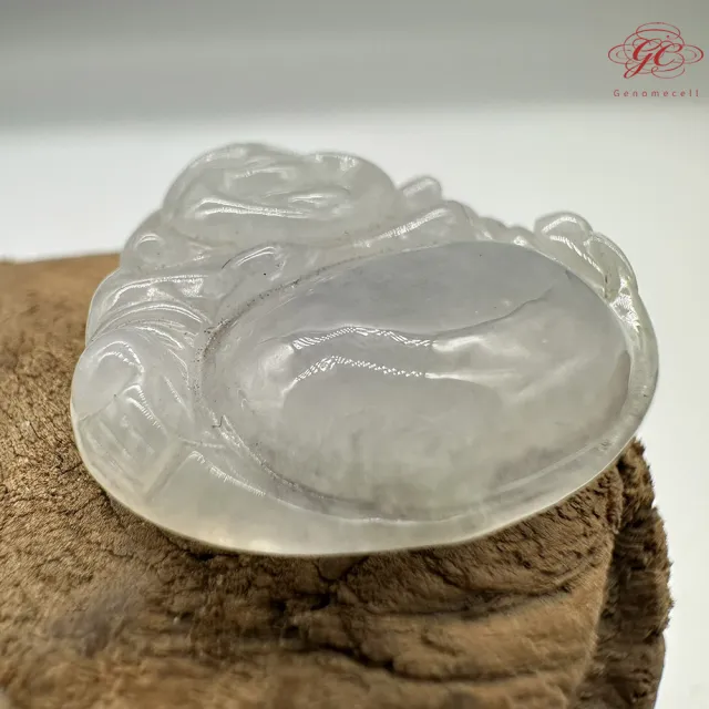 【肌容雪】天然緬甸A貨翡翠白月光彌勒佛吊墜 編號466