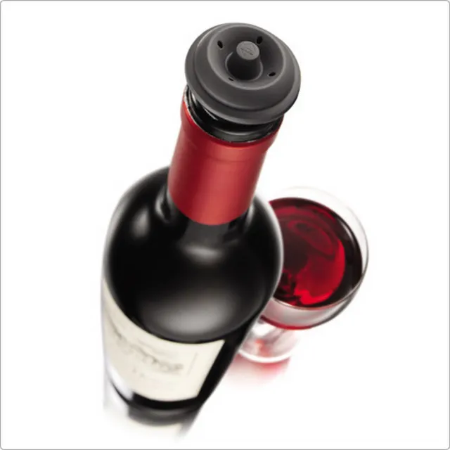 【VACU VIN】荷蘭 Click 紅酒抽真空器+2瓶塞組 白 / 紅酒塞 真空瓶塞 保鮮瓶塞 葡萄酒塞