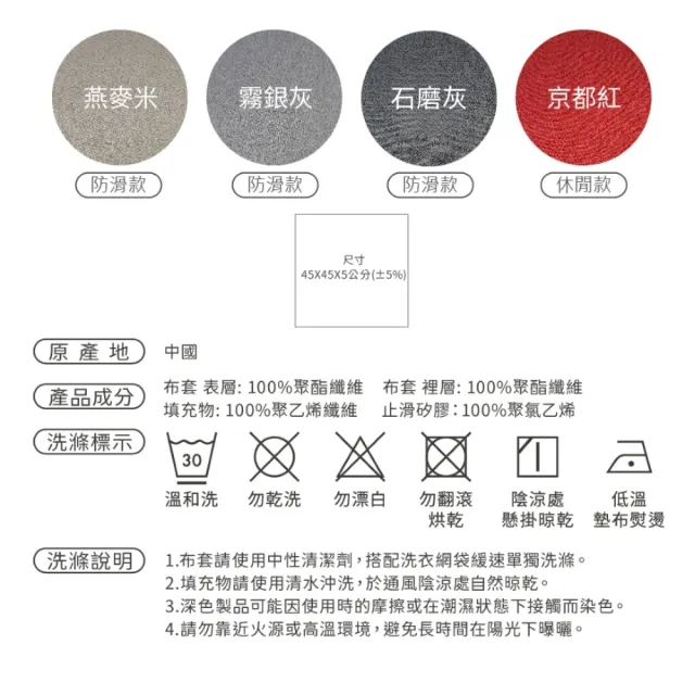 【棉花共和國】2件組 LIFE 空氣懸浮支撐坐墊45*45*5CM(Q彈支撐、透氣散熱、方便清潔)