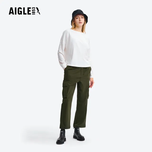 【AIGLE】女 快乾抗菌長袖T恤｜AG-5A253A131 米白 (女裝 有機棉 吸濕快乾 排汗衣 長袖 長袖上衣 長袖T恤)