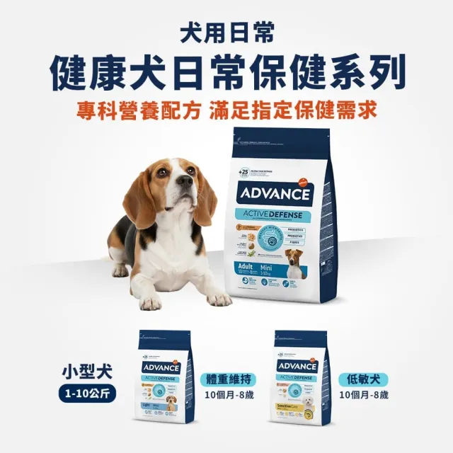 【ADVANCE 愛旺斯】保健機能 小型犬低敏鮭魚配方3kgX1包(狗飼料/狗乾糧/低敏狗飼料)