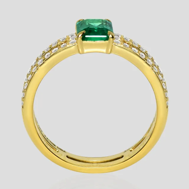 【似曾國際珠寶】庫存出清價 現貨 IGI 18K金 0.71克拉 Emerald Cut 天然贊比亞祖母綠戒指