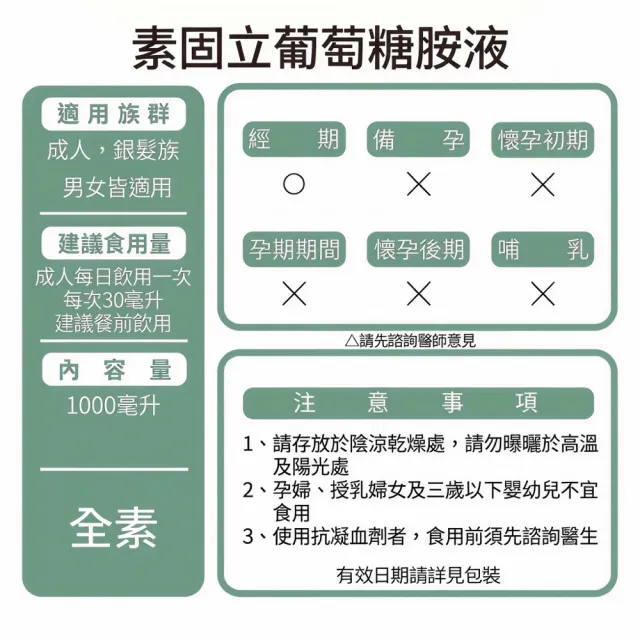 【草本之家】素固立素葡萄糖胺液1入組1000ml/瓶(貓爪藤、乳油木果、山竹、薑黃)