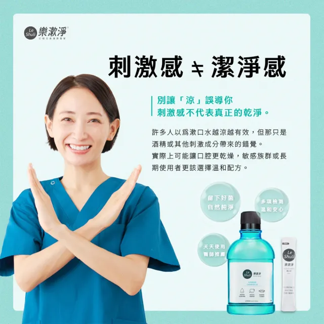 【LeShuli 樂漱淨】天然薄荷精油漱口水475mlx3(不含酒精及氟化物)