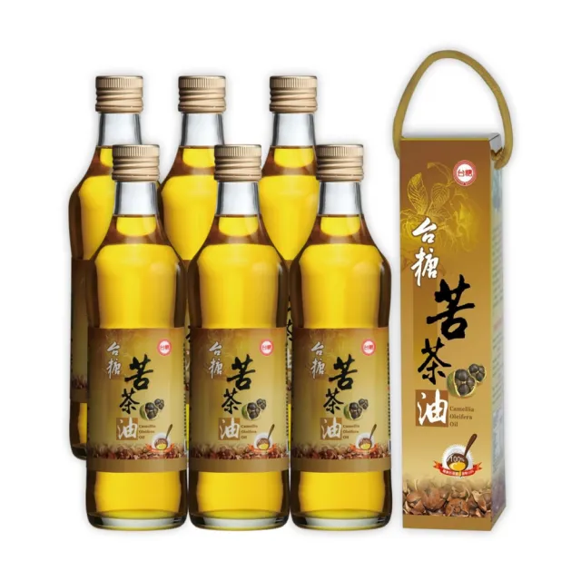 【台糖】苦茶油 500ml x6入(100%台灣製造 新鮮冷壓 符合CNS認證)