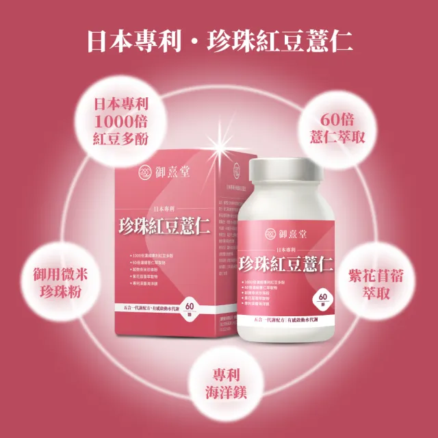 【御熹堂】日本專利珍珠紅豆薏仁1入組(一入60顆、專科醫師推薦、提升代謝、御用超微米珍珠粉)