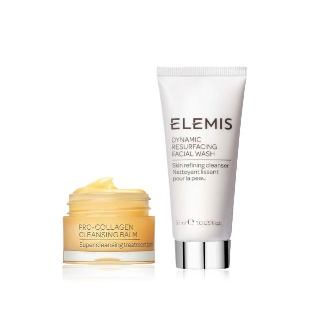 即期品【ELEMIS 愛莉美】海洋膠原精油卸妝膏10g+煥膚亮顏洗面乳30ml(洗卸組合★新客體驗組★)