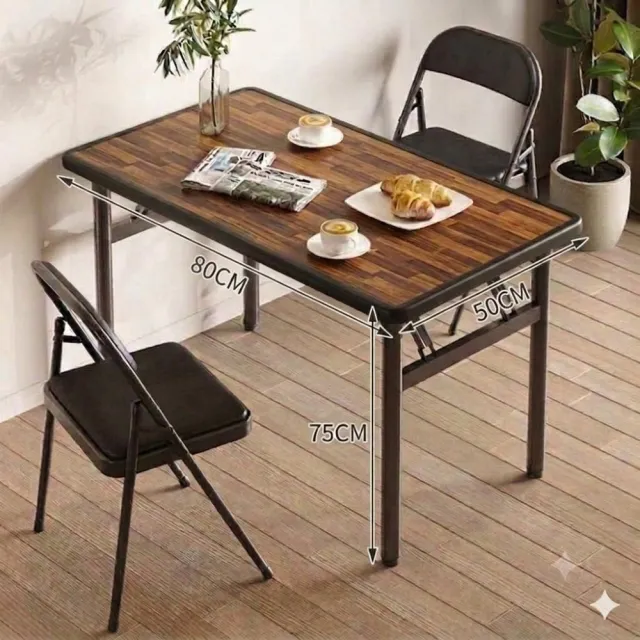 【MINE 家居】餐桌 免安裝摺疊桌 -升級防護膠邊80*50cm-(餐桌/客廳桌/摺疊桌)