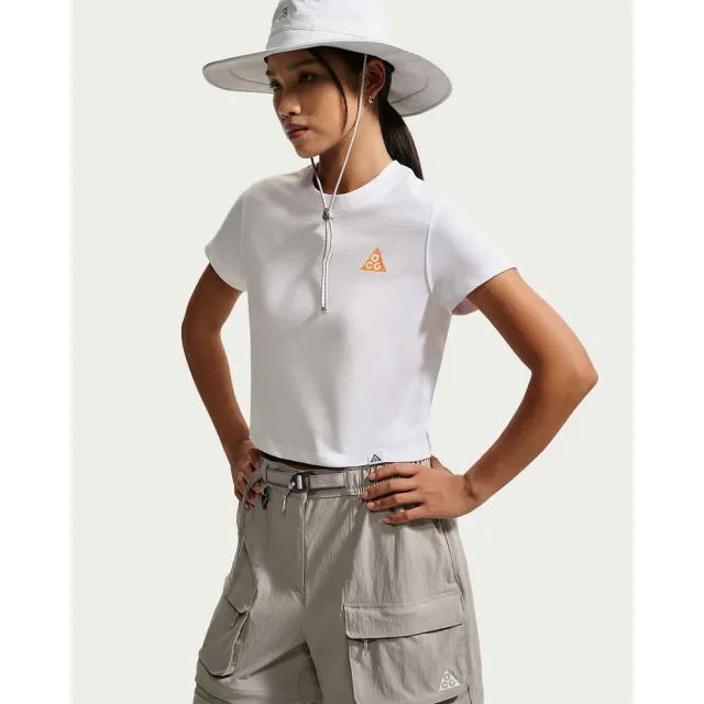 【NIKE 耐吉】短袖上衣 女 AS W ACG DF FITTED TRI SS 運動 休閒 Dri-FIT 短版 白 (IW1394100)