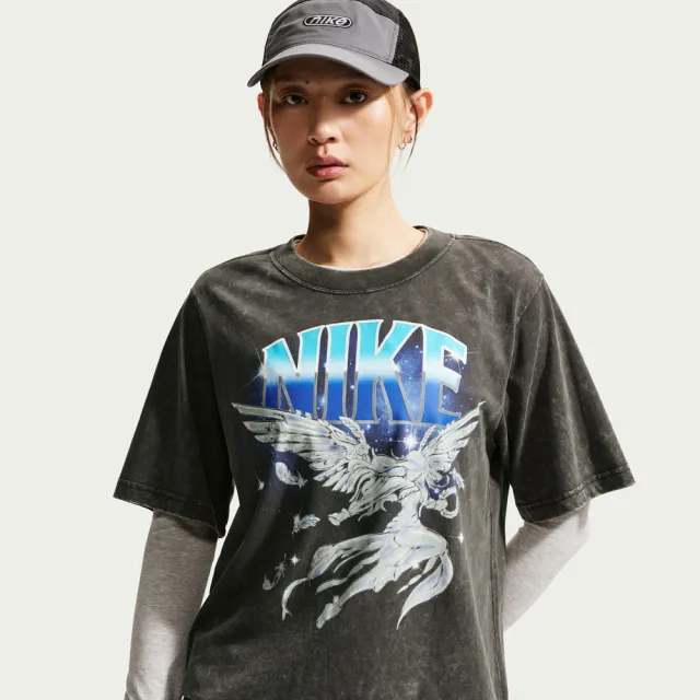 【NIKE 耐吉】短袖上衣 女 T恤 寬鬆 復古水洗 AS W NSW RETRO FLAIR TEE 灰 IW1198-060（其他規格）