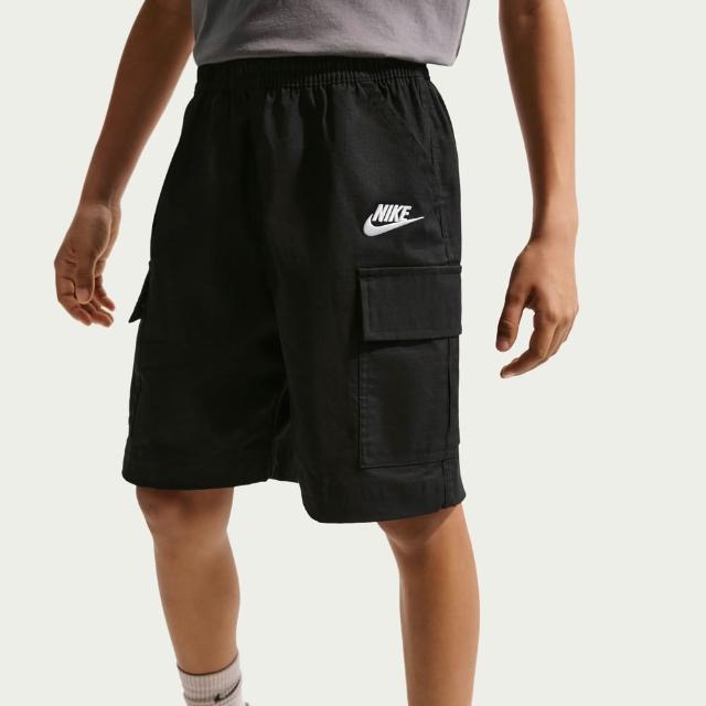 【NIKE 耐吉】短褲 童裝 大童 男女童 運動褲 K NSW CLUB WVN CRGO SHORT 黑 IF2840-010