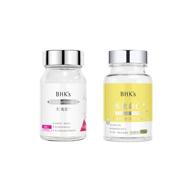 【BHK’s】夏日發光組 奢光錠 穀胱甘太 1瓶(60粒/瓶)+維他命C500錠 1瓶(90粒/瓶)