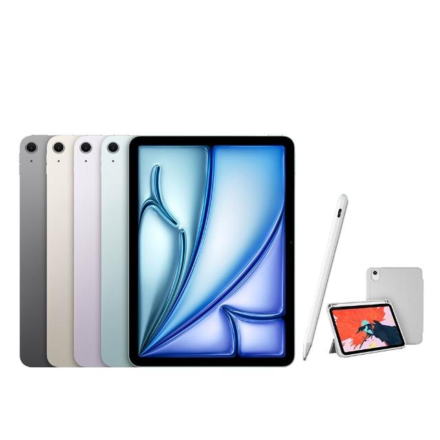 【Apple】2026 iPad Air M4晶片/11吋/WiFi/128G 平板電腦(A04 Plus觸控筆+三折筆槽殼+鋼化保貼組)