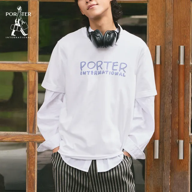 【PORTER INTERNATIONAL】條紋Logo 棉Tee(三色任選)