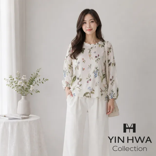【YIN HWA 盈樺】C`EST MOIJEU 清新優雅花卉印花上衣