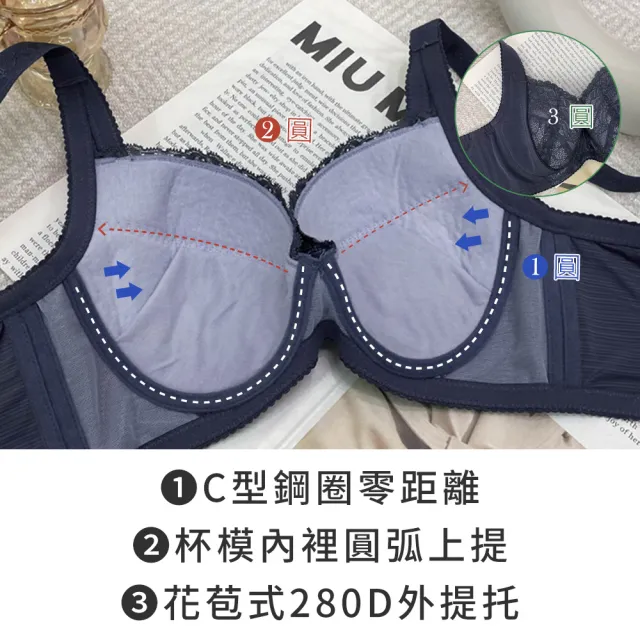 【玉如阿姨】極致登峰內衣※0500霧霾藍(B.C.D.E罩 防外擴 V溝 托高 包副乳 渾圓 機能 台灣製)