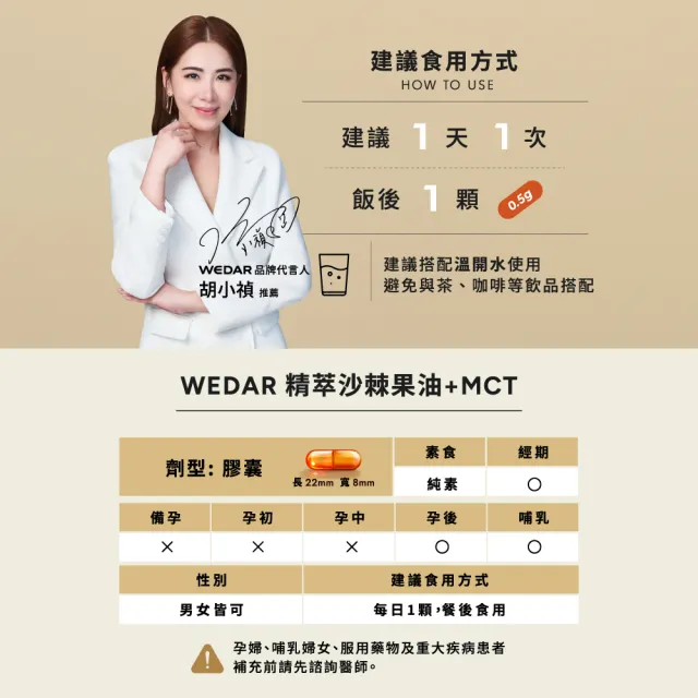 【Wedar 薇達】精萃沙棘果油+MCT 6盒組(30顆/盒.高效專注.思緒順暢.長效續航.運動補給.OMEGA7.純素)