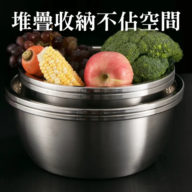 【新錸家居】28cm加厚加密孔304不鏽鋼濾瀝水盆/瀝水籃/備調料理盆5L(洗米篩洗菜盆洗滌籃洗水果盆蒸煮湯鍋)