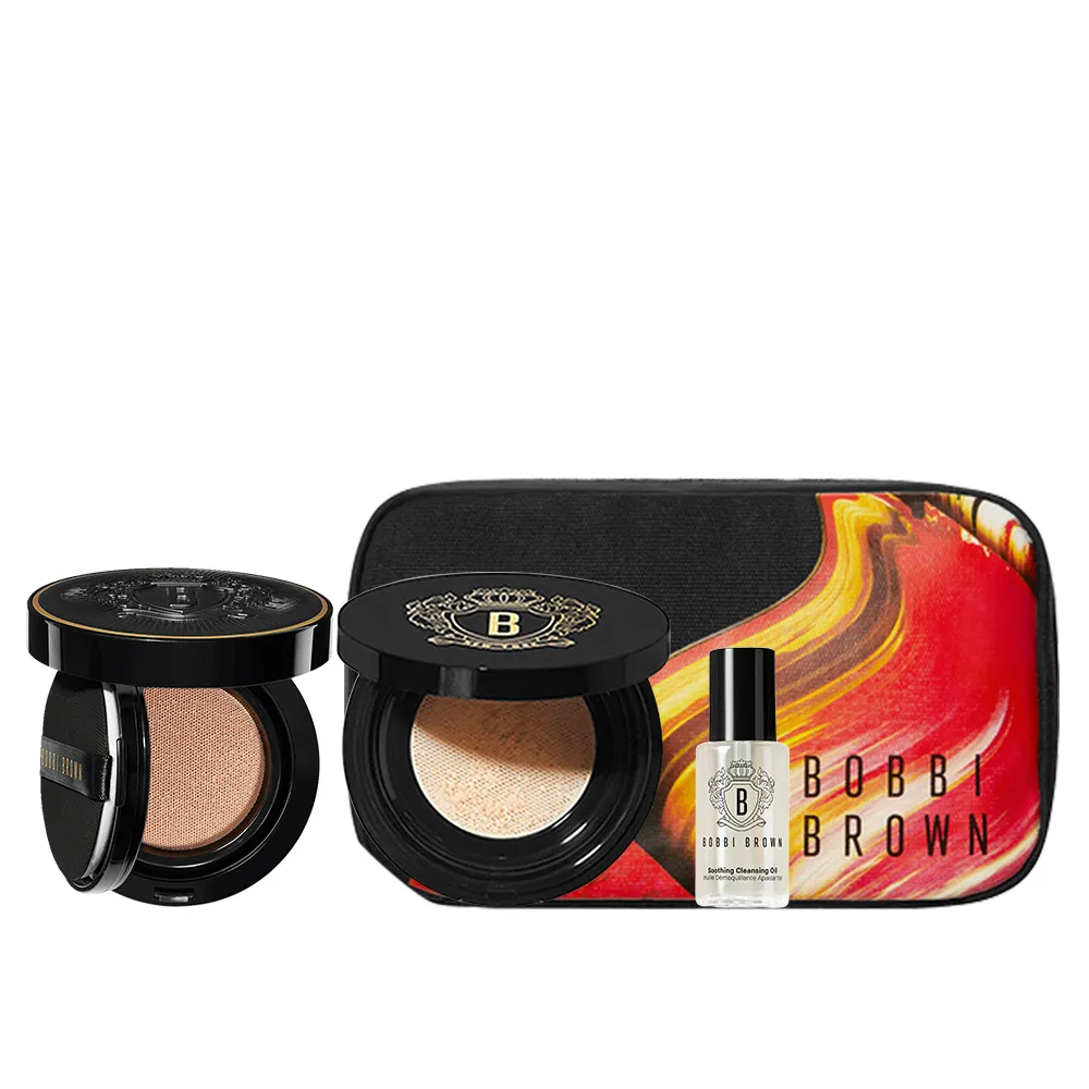 【Bobbi Brown 芭比波朗】霧光氣墊奢光定妝組(磁吸底妝/霧光氣墊+冬蟲夏草蜜粉)