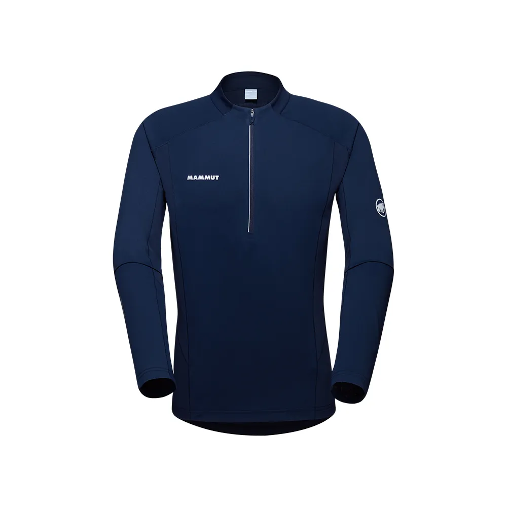 【Mammut 長毛象官方直營】Aenergy FL Half Zip LS AF 抗菌半拉鍊長袖排汗衣 海洋藍 男款 #1016-01310