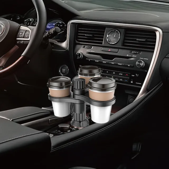車用可旋轉三杯架(旋轉杯架 車載杯架 飲料杯架 咖啡杯架 水瓶架)