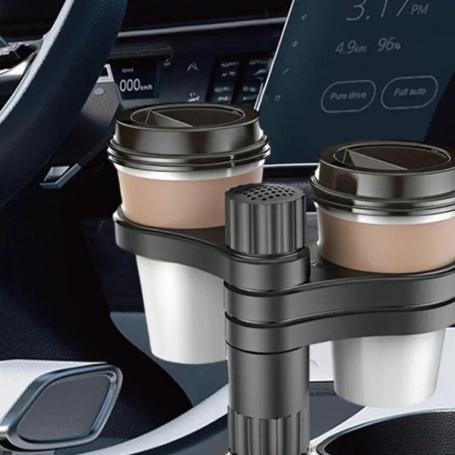 車用可旋轉三杯架(旋轉杯架 車載杯架 飲料杯架 咖啡杯架 水瓶架)
