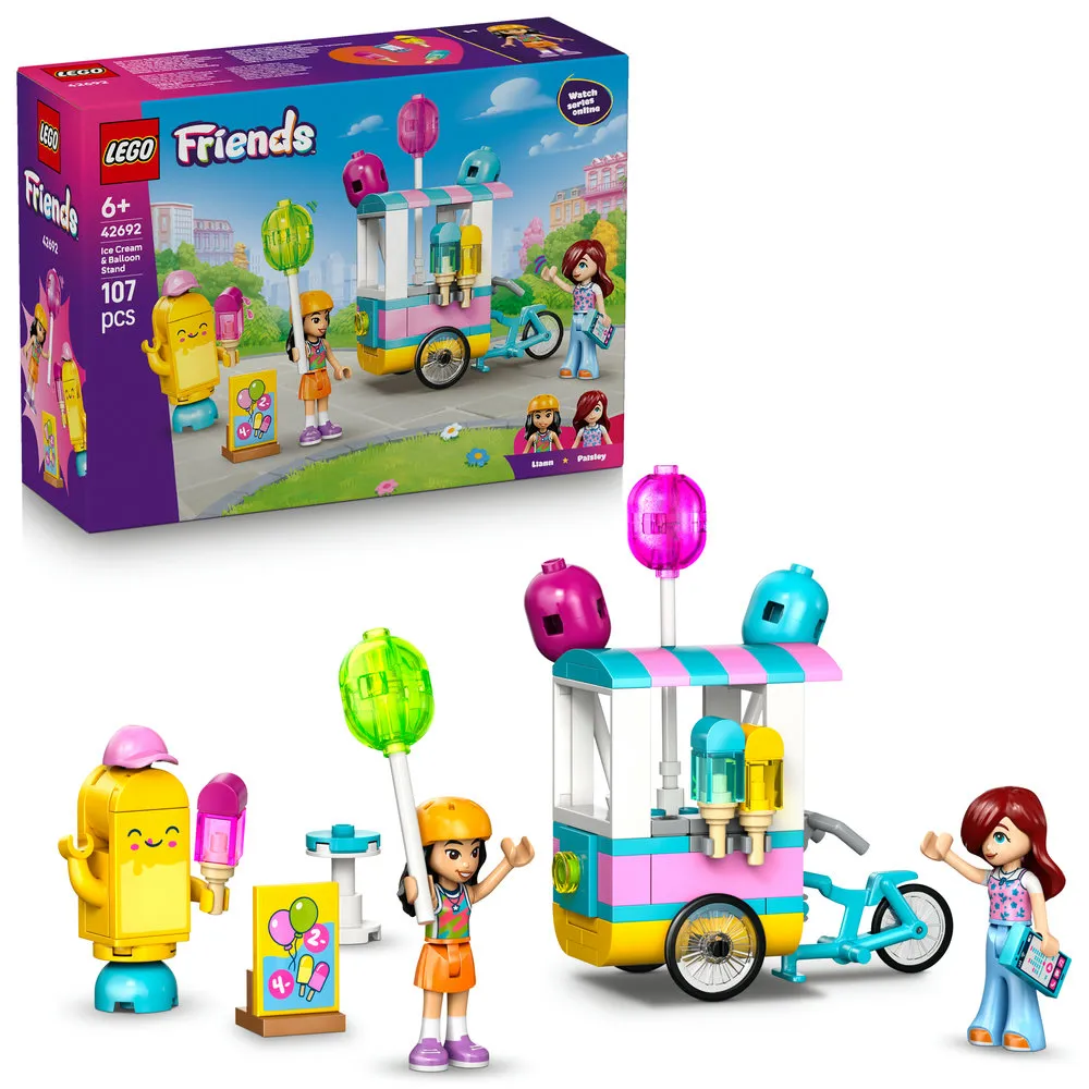 【LEGO 樂高】Friends 42692 冰淇淋和氣球攤(創意力遊戲 扮家家酒 積木 兒童玩具)