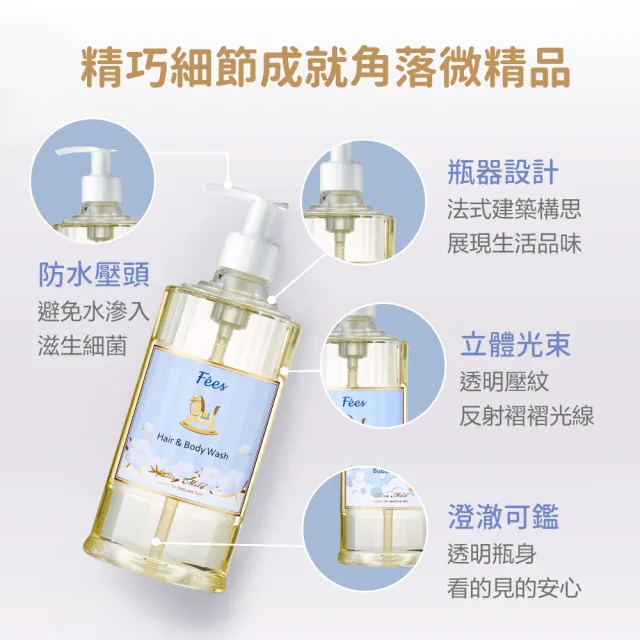 【Fees 法緻】嬰兒柔護洗髮沐浴精600ml 2入組