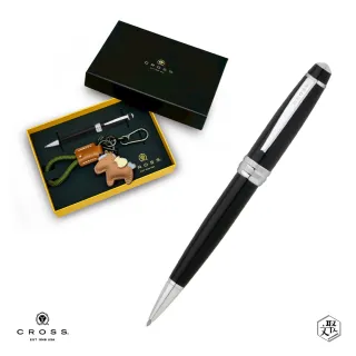 【CROSS】Bailey貝禮系列黑法瑯原子筆+馬上有錢禮盒 客製化刻字(原廠正貨)