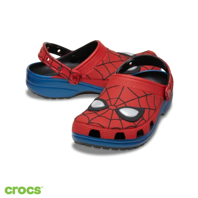 【Crocs】童鞋 大童 Spider-Man 蜘蛛人聯名 經典克駱格 洞洞鞋 七彩色(213519-90H)