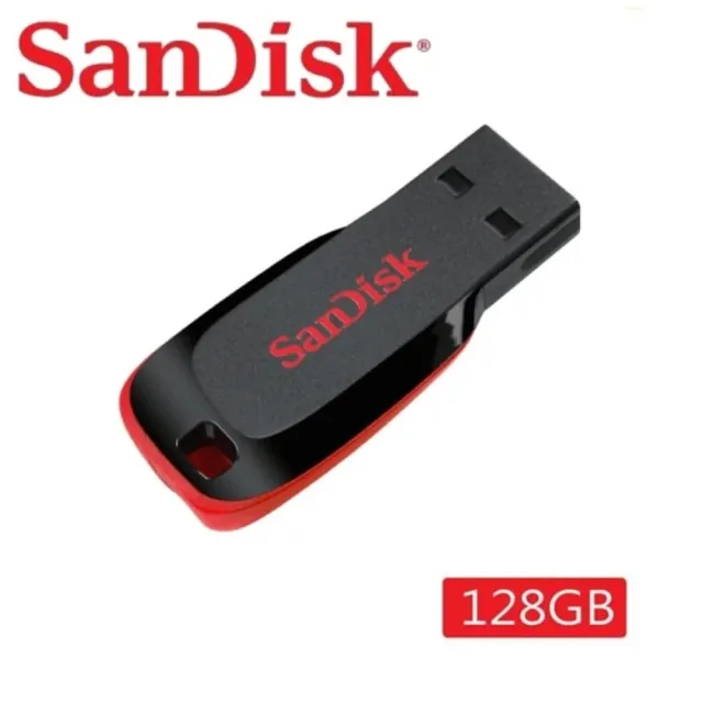 【SanDisk 晟碟】[高CP值] 128G Cruzer Blade USB 隨身碟(原廠5年保固  輕巧鋒型碟)