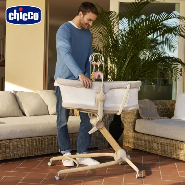 【Chicco】蒔光系列-Baby Hug 4合1餐椅嬰兒安撫床(嬰兒床/安撫椅/高腳椅/餐桌椅)