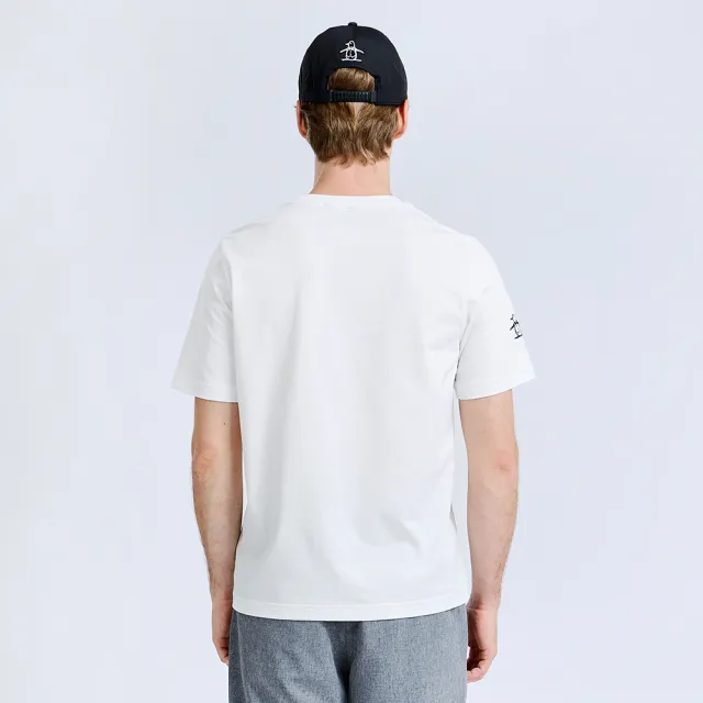 【Munsingwear】企鵝牌 男款白色 企鵝壓印LOGO印花圓領短袖T恤 MGXL2503